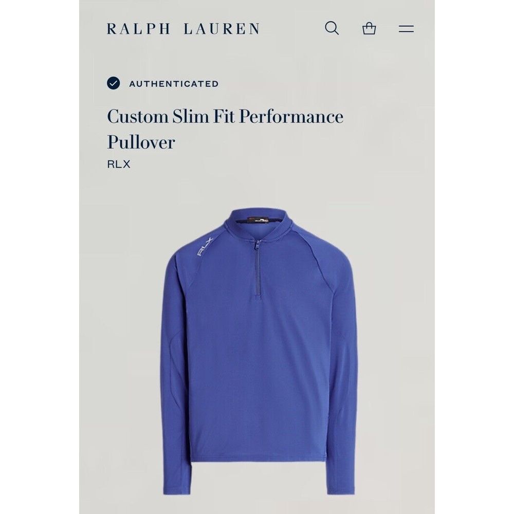 NEW RLX Ralph Lauren Quarter Zip Blade Pullover Mens Medium Blue‎ Pro Fit Golf - Picture 9 of 9